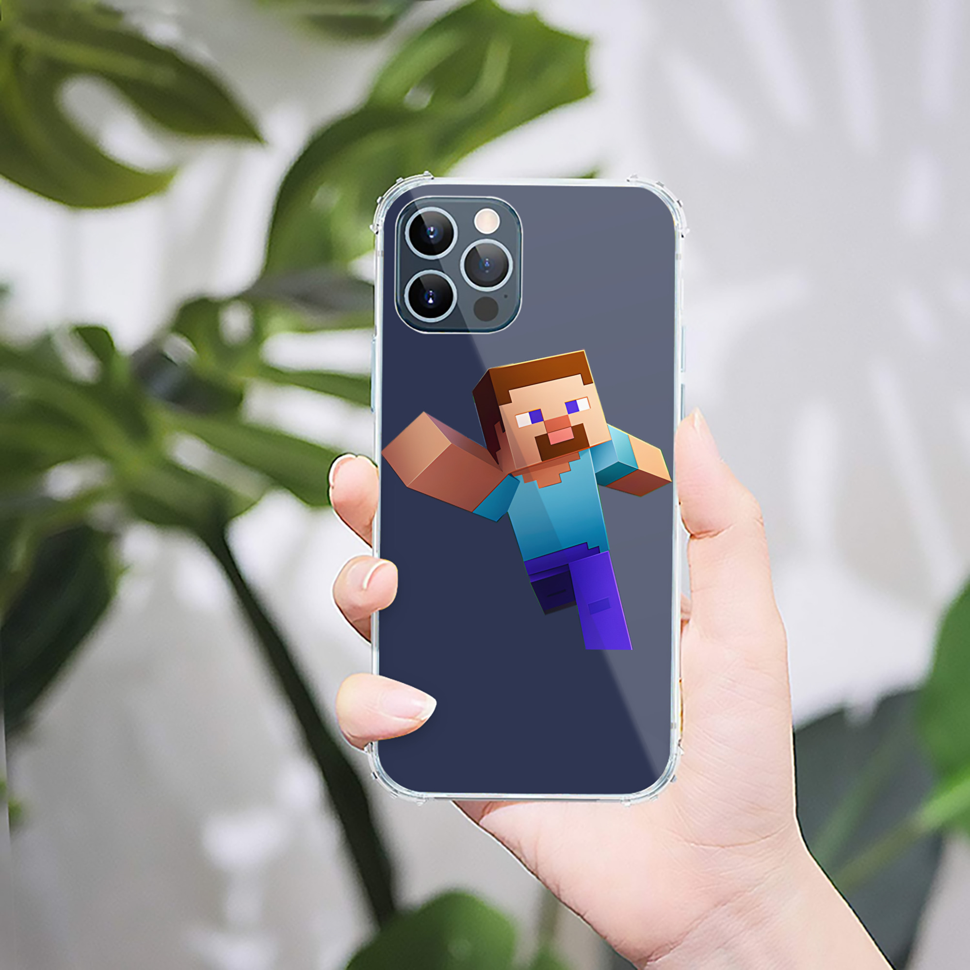 （画像用） マインクラフト ブロックの世界 Minecraft MC Block world 【iPhone 12シリーズ対応】透明スマホケース（クリアソフトケース）